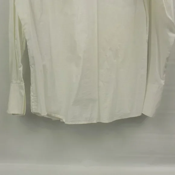 Foxcroft Shaped Stretch Ruched Button Front Collared Boho Style Blouse Size 8 - Picture 6 of 10